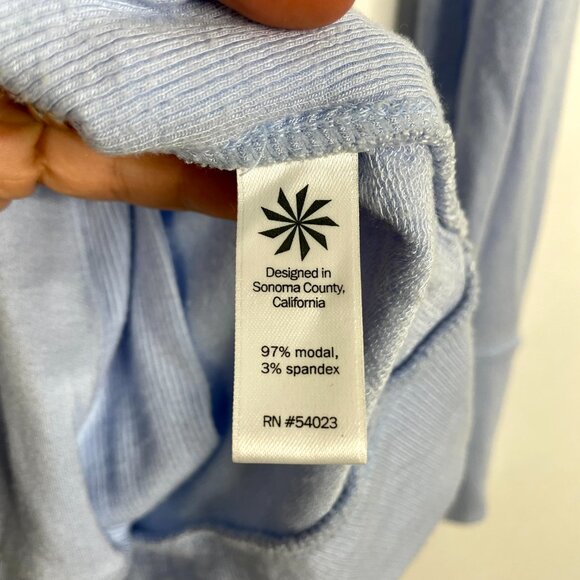 Athleta Studio Side Slit CYA Long Sleeve Sweatshirt Pure Blue XS #1186 - Picture 11 of 15